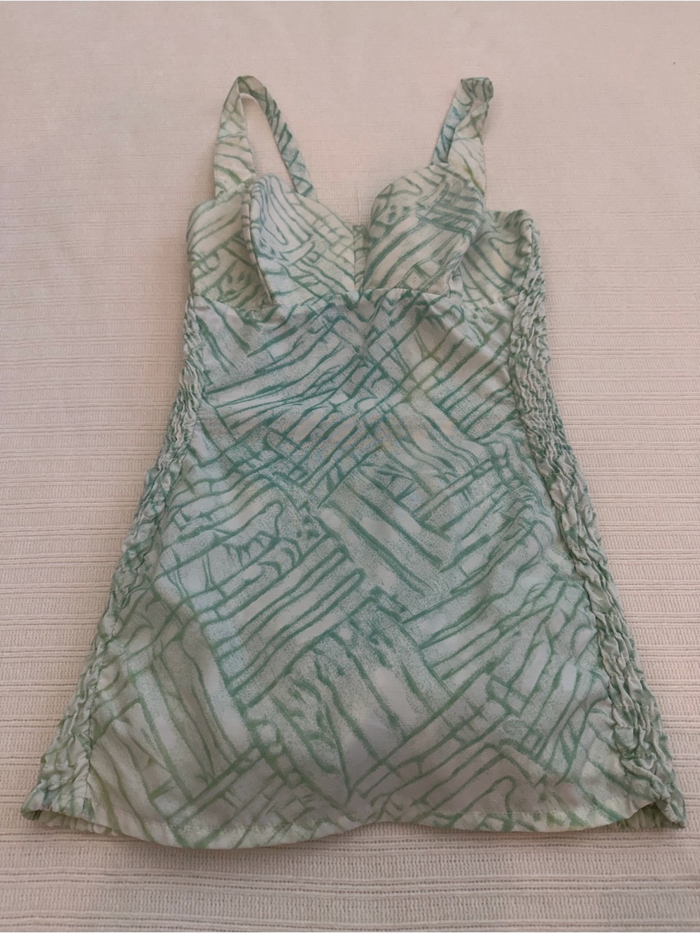 Jantzen Sun Clothes Vintage Geometric Swim Dress One Piece Swimsuit Size 44